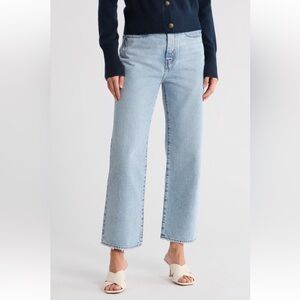 FRAME Le Jane Crop Straight Leg Blue Light Wash Jeans Size 30